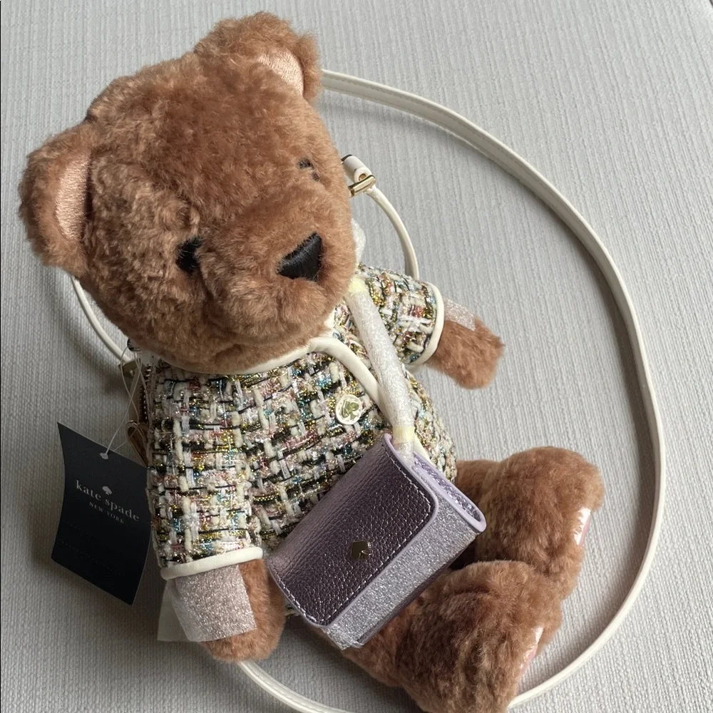Kate spade 3d teddy bear KI972 Katey bear tweed crossbody bag